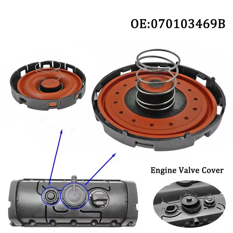 Zylinderkopf PCV-Ventildeckel-Reparatursatz Kunststoff + Gummi-Motorventildeckel, 070103469B