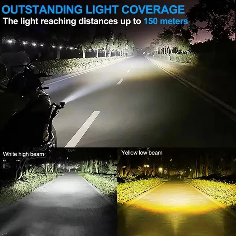 Motorcycle LED Spotlight 20W 5000LM Headlight High Low Beam Front Lamp for ATV / SUV / UTV