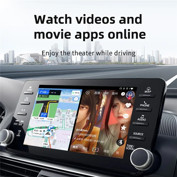 CARLINKIT Wireless CarPlay Androidauto Adapter 8-Core Qualcomm Chip Smart Car Navigation Dash Cam - CPC200-Tbox 4+64GB Eurasia Version