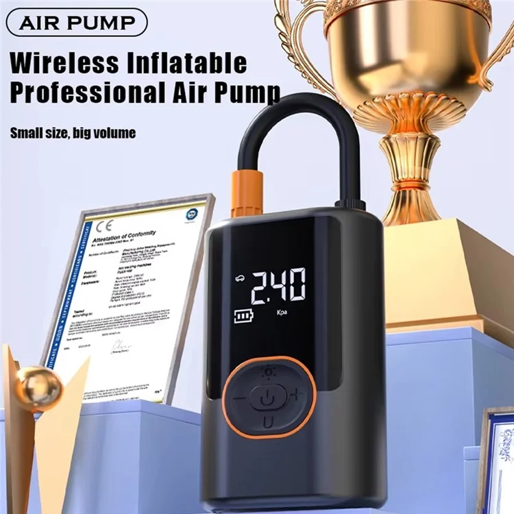 Inflador de Pneus Sem Fio com 19 Cilindros, Compressor de Ar Portátil de Alta Pressão com Função de Power Bank