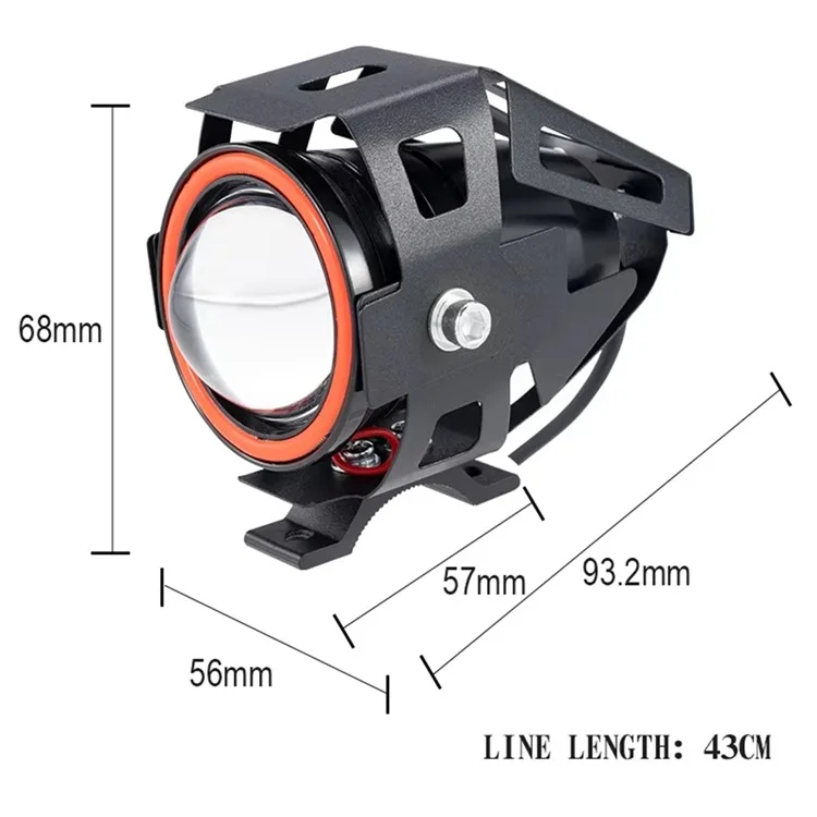 Waterproof Motorcycle Headlight with Bluetooth-Compatible Speaker High Low Beam Fog Light - Orange