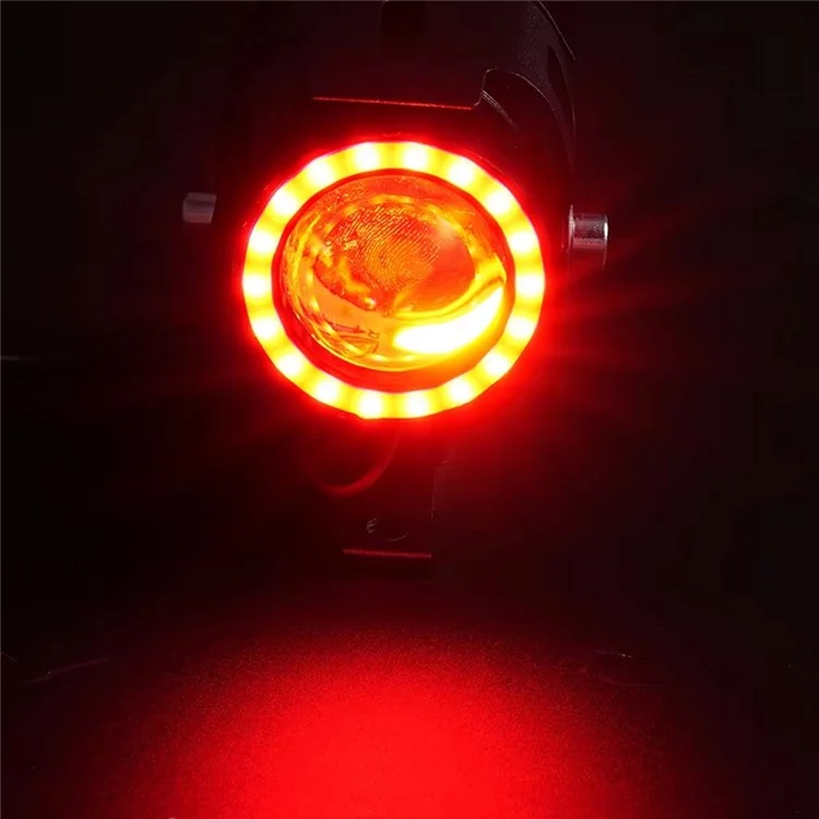 Waterproof Motorcycle Headlight with Bluetooth-Compatible Speaker High Low Beam Fog Light - Orange