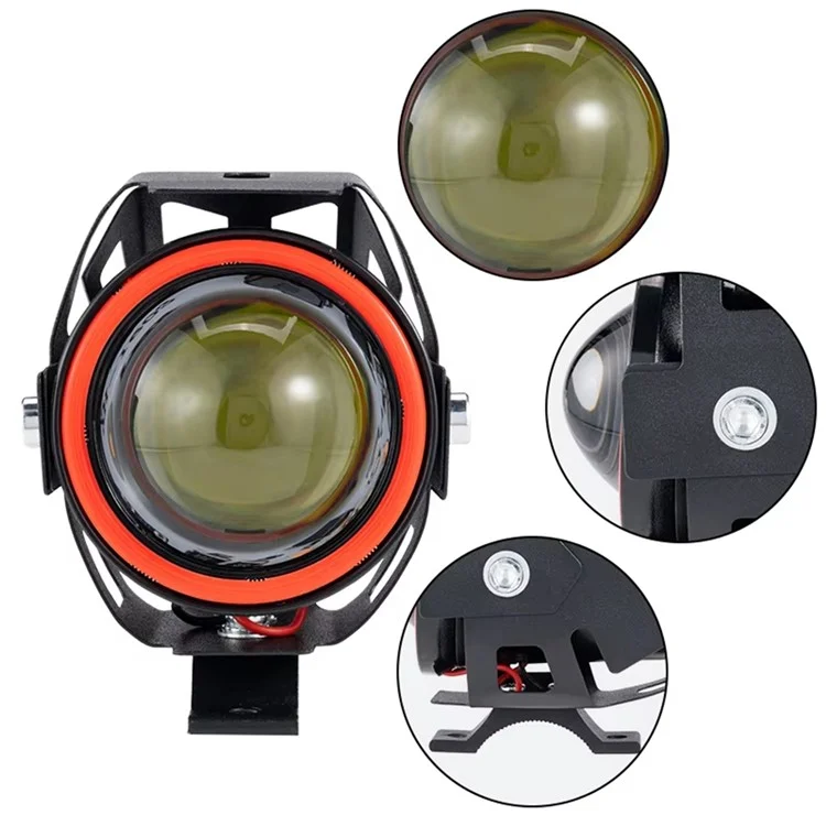 Waterproof Motorcycle Headlight with Bluetooth-Compatible Speaker High Low Beam Fog Light - Orange