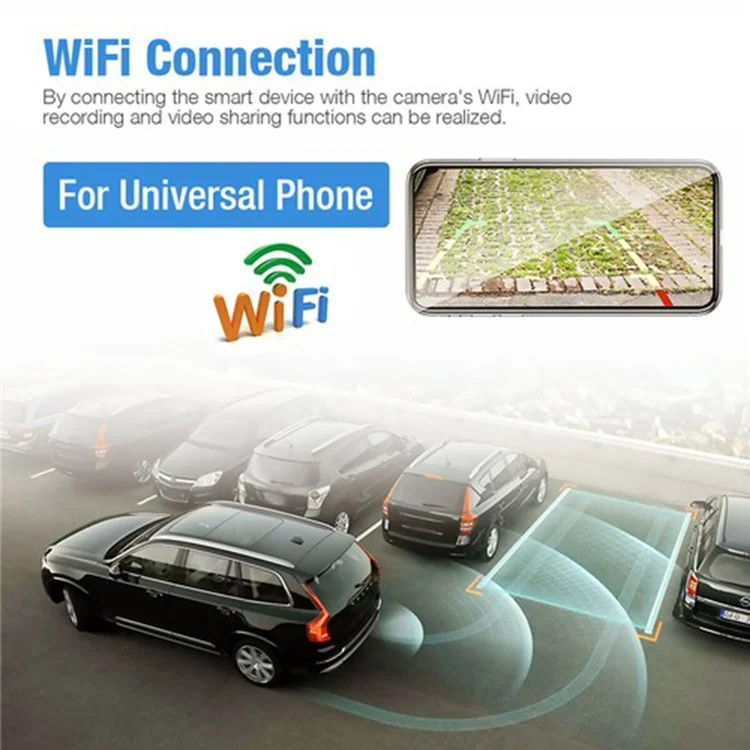 W103A Монитор парковки в реальном времени WiFi Электронное зеркало заднего вида Беспроводная камера заднего вида