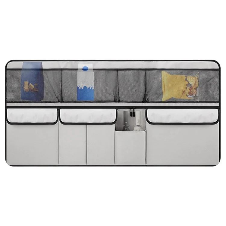Organizer Multitasca per Sedile Posteriore dell'Auto in Tessuto Oxford - Borsa Portaoggetti Capiente con Tasca Appendibile per Bagagliaio - Beige