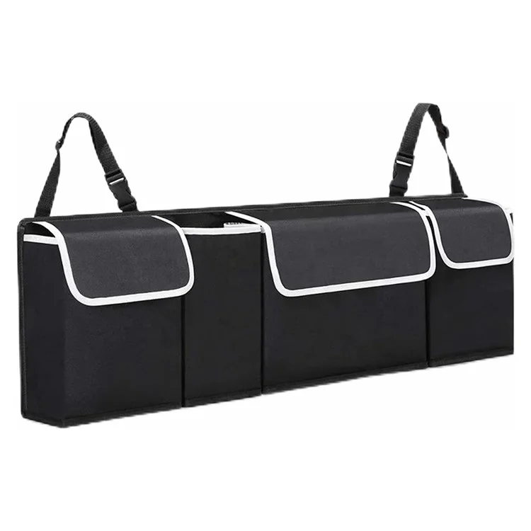 Organizador Universal para Asiento Trasero de Coche con Múltiples Bolsillos y Tapa, de Tela Oxford para Maletero