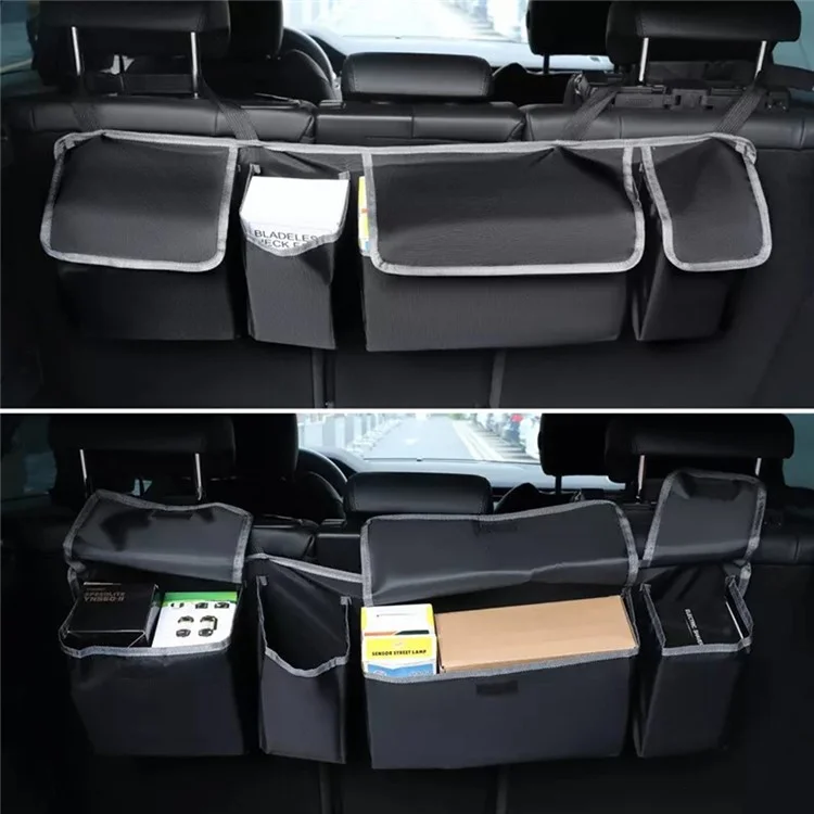 Organizador Universal para Asiento Trasero de Coche con Múltiples Bolsillos y Tapa, de Tela Oxford para Maletero