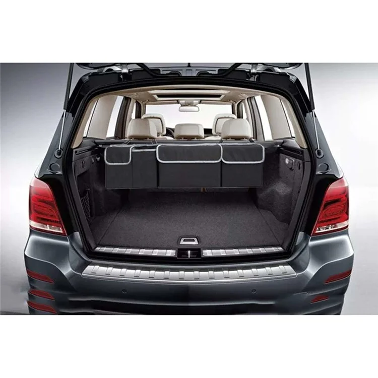 Organizador Universal para Asiento Trasero de Coche con Múltiples Bolsillos y Tapa, de Tela Oxford para Maletero