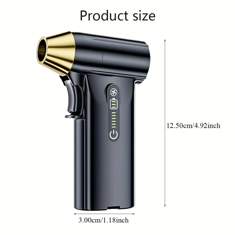 ST-8109 Portable Handheld Wireless Blower for Car  /  Home 3 Gears Adjustable High Power Dust Cleaner - Black