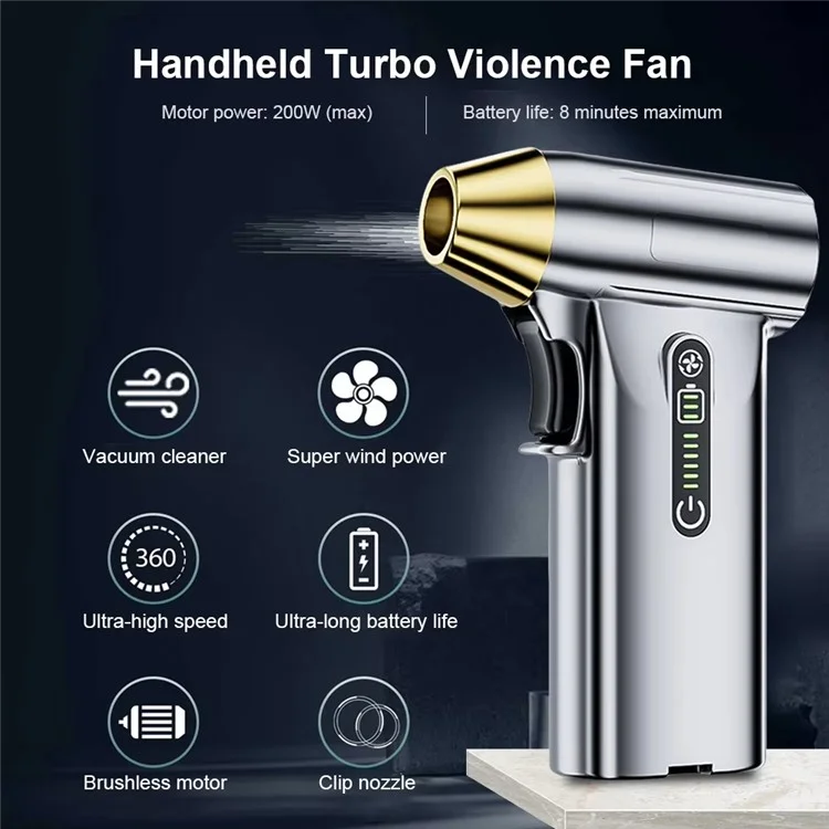 ST-8109 Portable Handheld Wireless Blower for Car  /  Home 3 Gears Adjustable High Power Dust Cleaner - Black
