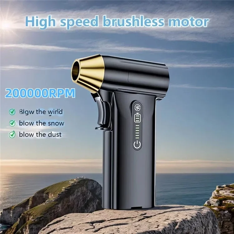 ST-8109 Portable Handheld Wireless Blower for Car  /  Home 3 Gears Adjustable High Power Dust Cleaner - Black