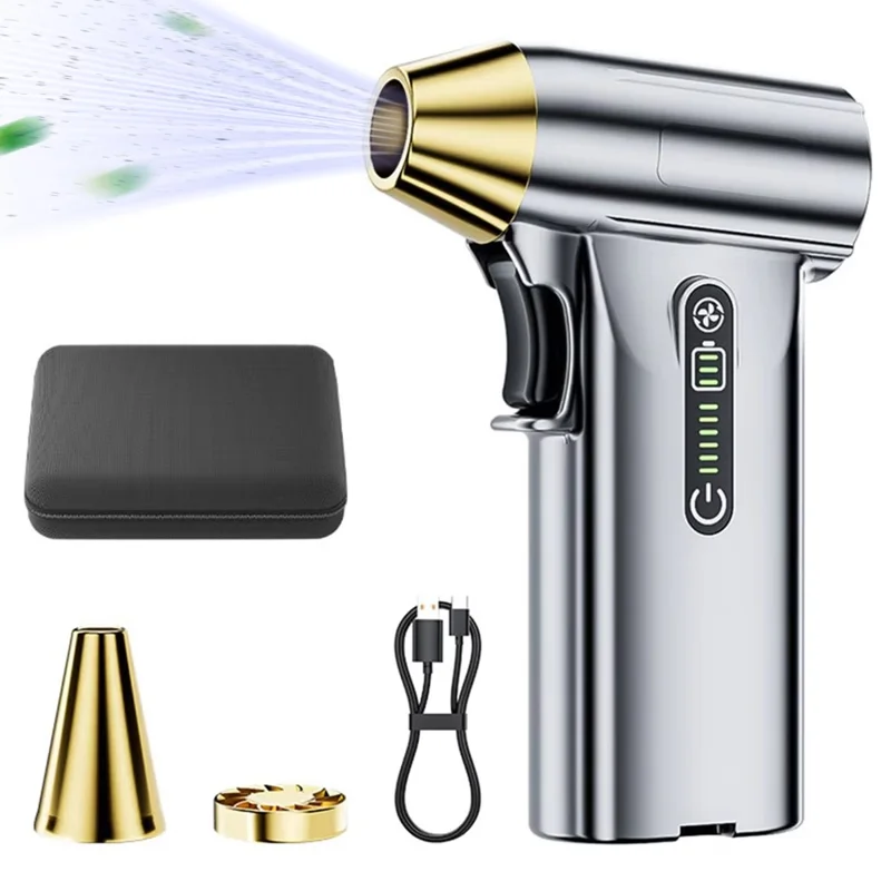 ST-8109 Portable Handheld Wireless Blower 3 Gears Adjustable High Power Car Home Dust Cleaner - Silver