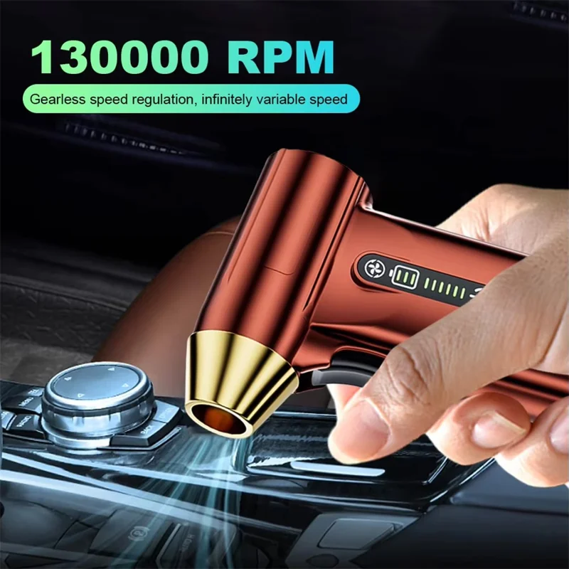 ST-8109 Portable Handheld Wireless Blower 3 Gears Adjustable High Power Car Home Dust Cleaner - Silver