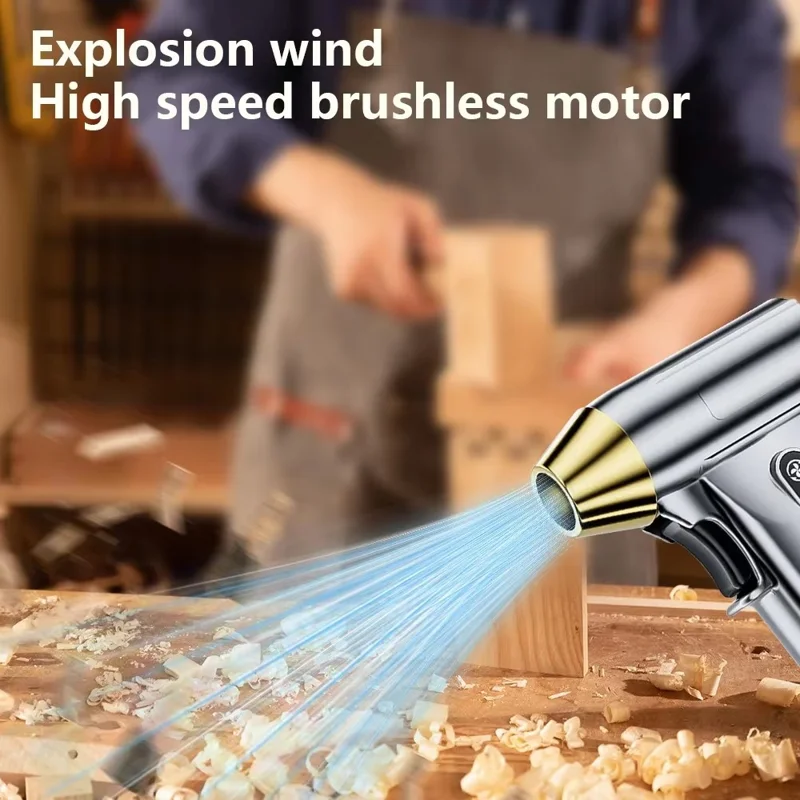 ST-8109 Portable Handheld Wireless Blower 3 Gears Adjustable High Power Car Home Dust Cleaner - Silver