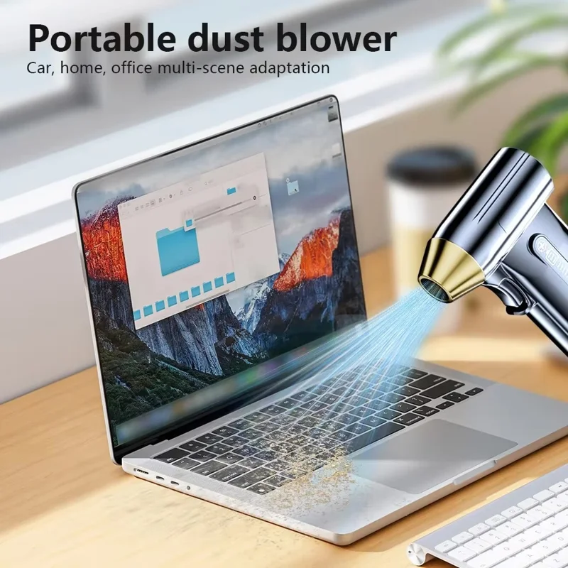ST-8109 Portable Handheld Wireless Blower 3 Gears Adjustable High Power Car Home Dust Cleaner - Silver