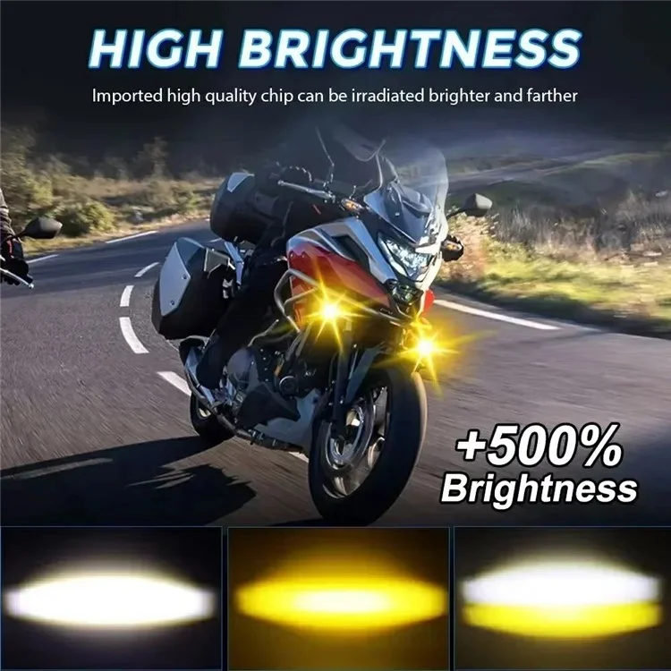 Farol de LED para Motocicleta 12V-65V IP68 à Prova d'Água 20W 6000lm Luz Alta e Baixa