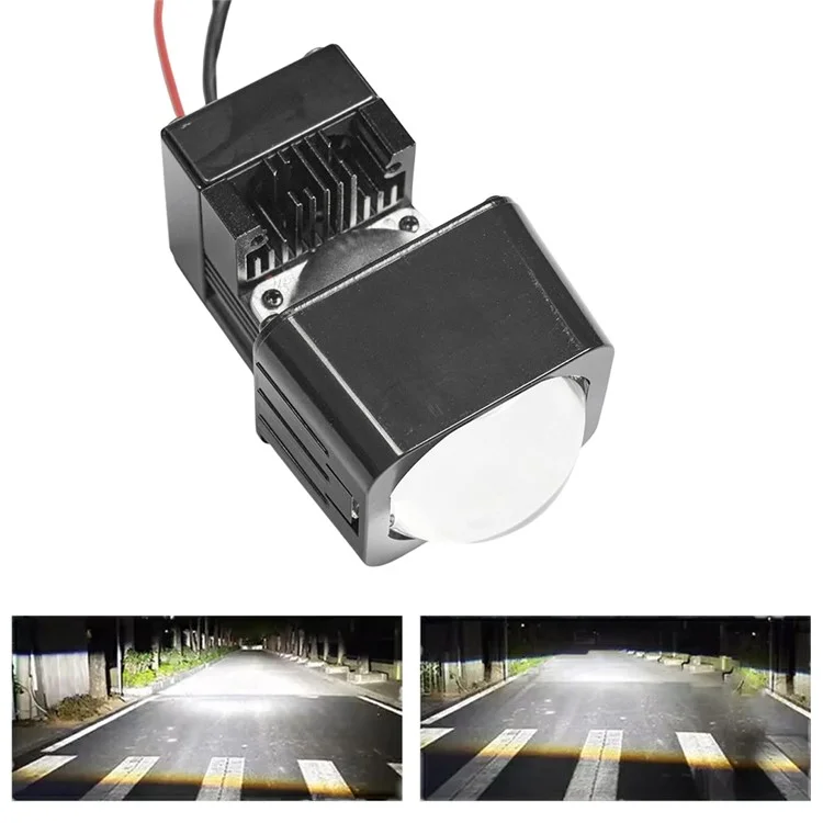 1.5 Inch Lens Waterproof LED Headlight Motorcycle High Low Beam Fog Light Built In Cooling Fan