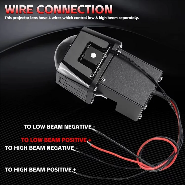 1.5 Inch Lens Waterproof LED Headlight Motorcycle High Low Beam Fog Light Built In Cooling Fan