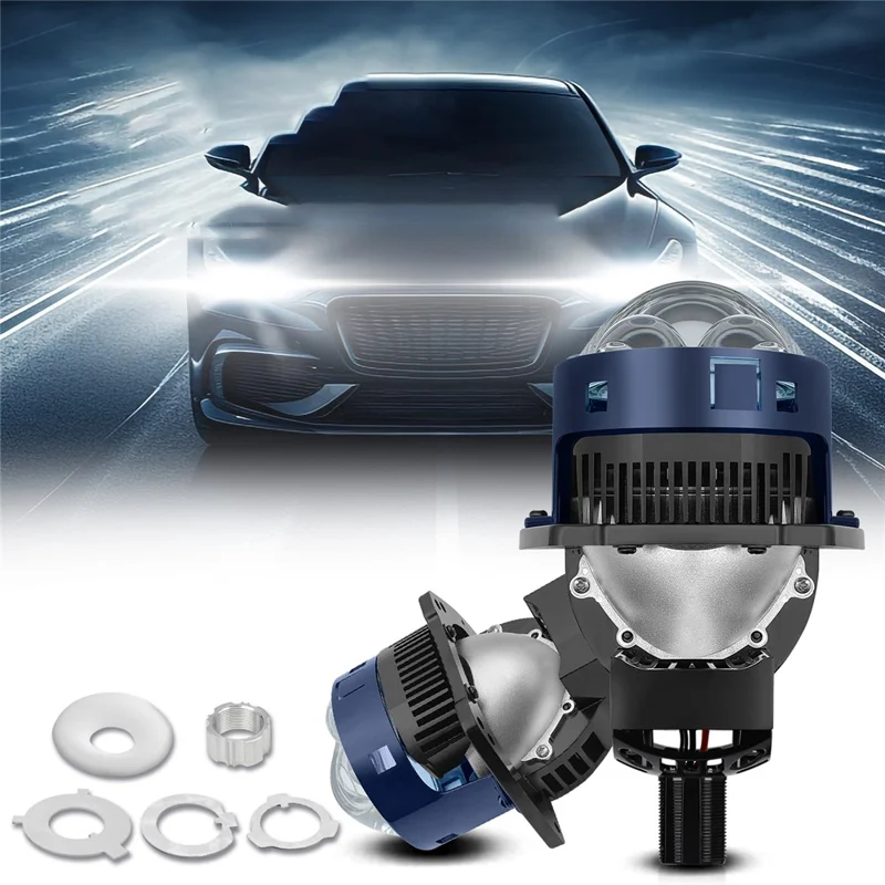 T05 1 Par de Farol LED Projetor Matrix para H4 / H7 / H11 / 9005 / 9006 Feixe Alto e Baixo Farol Laser Automotivo