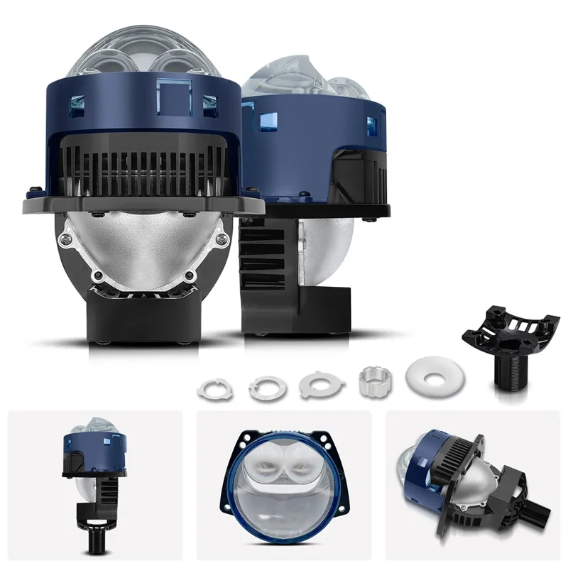 T05 1 Par de Farol LED Projetor Matrix para H4 / H7 / H11 / 9005 / 9006 Feixe Alto e Baixo Farol Laser Automotivo