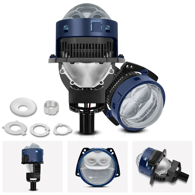 T05 1 Par de Farol LED Projetor Matrix para H4 / H7 / H11 / 9005 / 9006 Feixe Alto e Baixo Farol Laser Automotivo