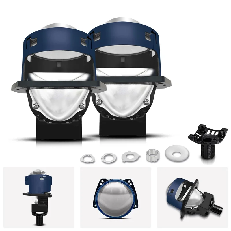 T03 For H4 / H7 / H11 / 9005 / 9006 3 Inch LED Headlight Matrix Projector High Low Beam Car Headlamp