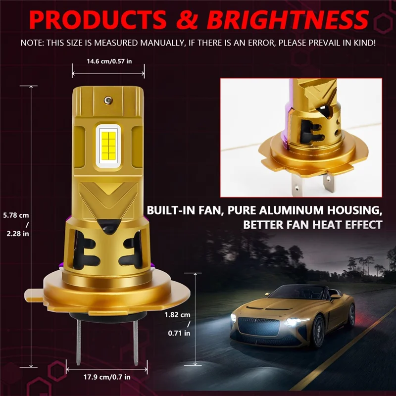 1 Paio di Lampadine LED H7 per Fari Auto 35W 6500K IP68 Impermeabili per Fari Abbaglianti e Anabbaglianti