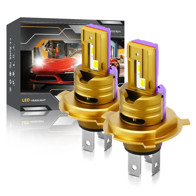 1 пара H4 / 9003 светодиодных автомобильных фар 35 Вт 6500 К IP68 Водонепроницаемые ближний/дальний свет