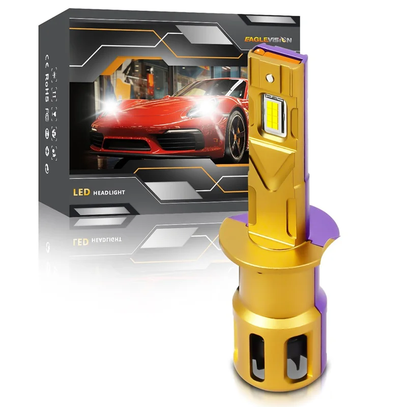 1 Pair H1 LED Car Headlight Bulbs 35W 6500K IP68 Waterproof High Low Beam Headlamp