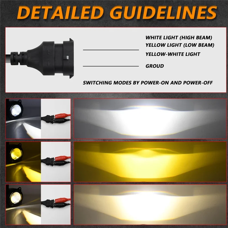 T14 1 Par de Faros LED de Doble Haz de Alta Potencia de 3 Pulgadas para Camiones DAF, Luz Antiniebla Delantera de 55W 9-32V