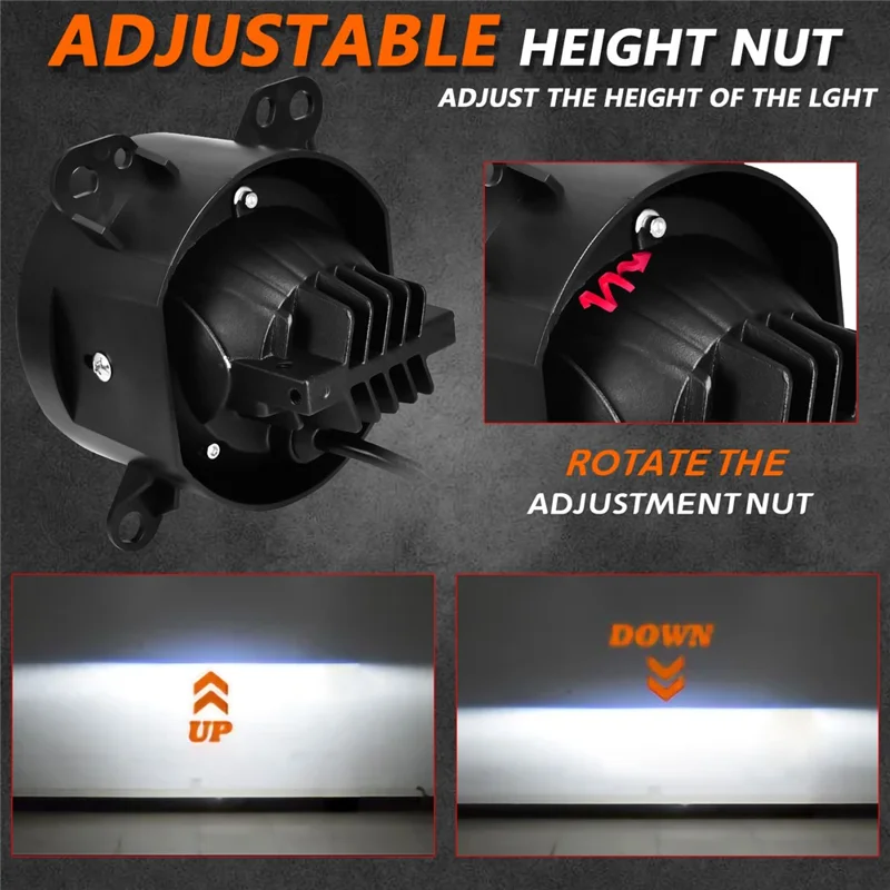 T14 1 Par de Faros LED de Doble Haz de Alta Potencia de 3 Pulgadas para Camiones DAF, Luz Antiniebla Delantera de 55W 9-32V
