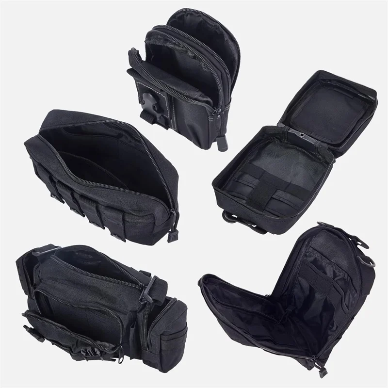 Car Back Seat Tactical Organizer Multifunction Vehicle Molle Panel Backrest Hanging Bag with 5 Detachable Molle Pouch - Green
