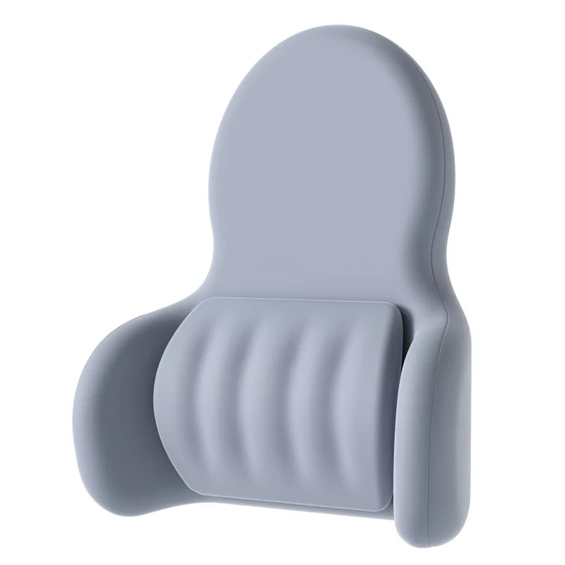 Almofada Lombar de Espuma de Memória 3D Ergonômica para Carro, Escritório e Casa - Alívio da Dor nas Costas - Cinza