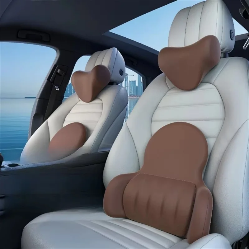 Almofada Lombar de Espuma de Memória 3D Ergonômica para Carro, Escritório e Casa - Alívio da Dor nas Costas - Cinza