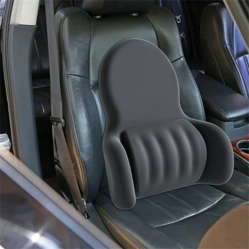Almofada Lombar de Espuma de Memória 3D Ergonômica para Carro, Escritório e Casa - Alívio da Dor nas Costas - Cinza