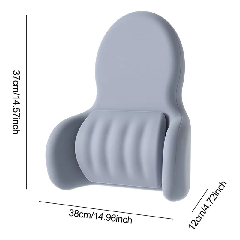 Almofada Lombar de Espuma de Memória 3D Ergonômica para Carro, Escritório e Casa - Alívio da Dor nas Costas - Cinza