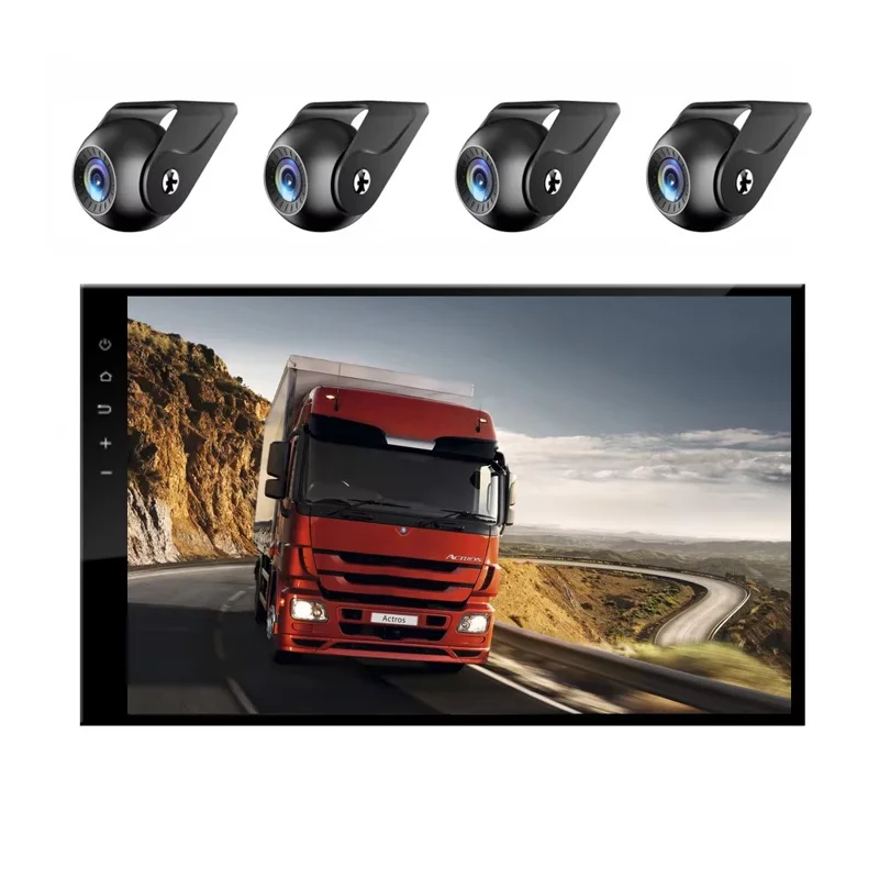 T960P 9 Inch Large Screen Car Driving Recorder 4-Channel Monitoring Dash Cam with F10 Night Vision Backup Camera