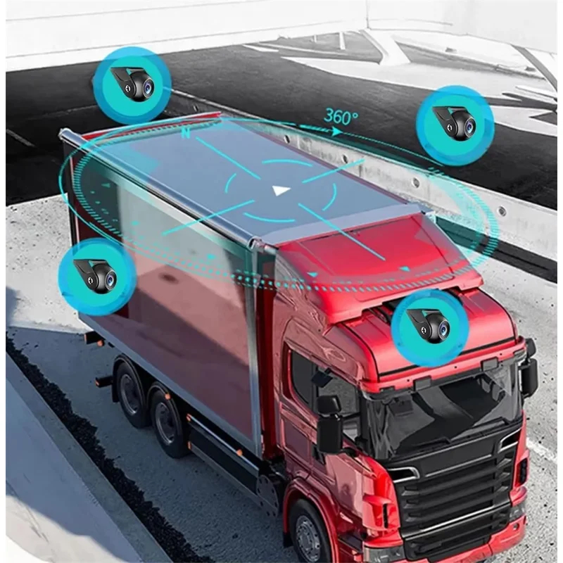 T960P 9 Inch Large Screen Car Driving Recorder 4-Channel Monitoring Dash Cam with F10 Night Vision Backup Camera