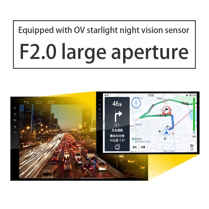 T960P 9 Inch Large Screen Car Driving Recorder 4-Channel Monitoring Dash Cam with F10 Night Vision Backup Camera