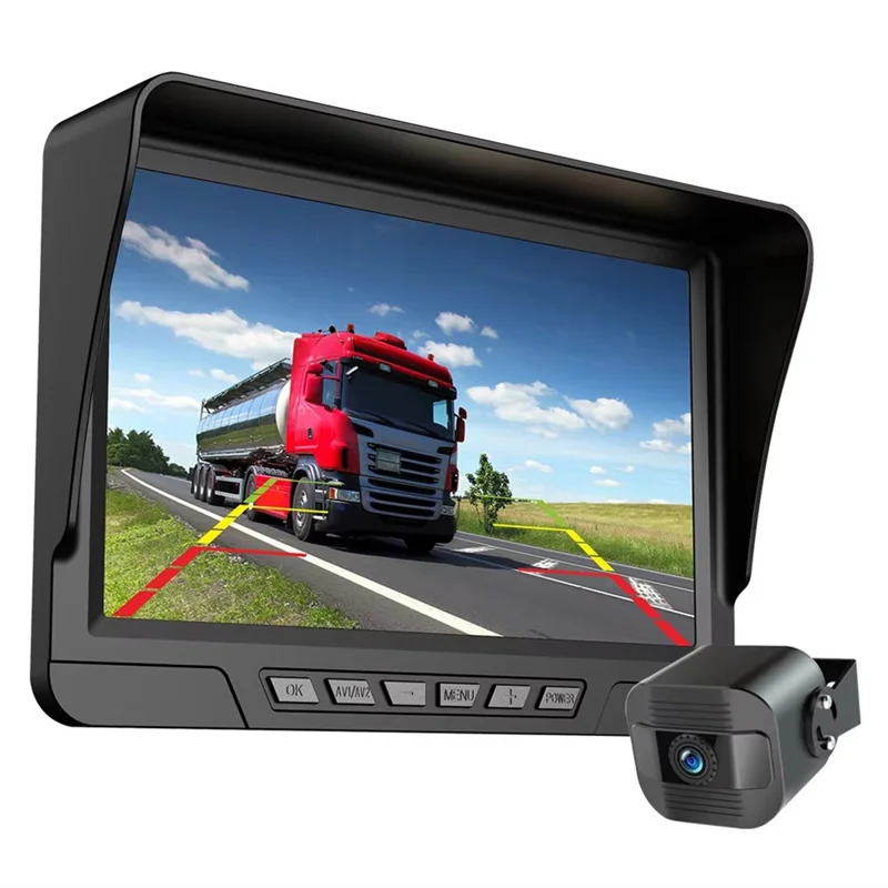 D06PLUS 7 Zoll Drahtlose Digitale HD Armaturenbrett-Kamera mit Vorder- und Rückseiten-Aufnahme DVR Rückfahrkamera-System mit F19 Kamera