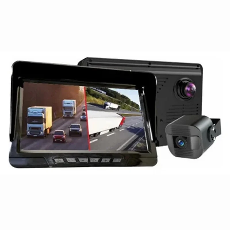 D06PLUS 7 Zoll Drahtlose Digitale HD Armaturenbrett-Kamera mit Vorder- und Rückseiten-Aufnahme DVR Rückfahrkamera-System mit F19 Kamera