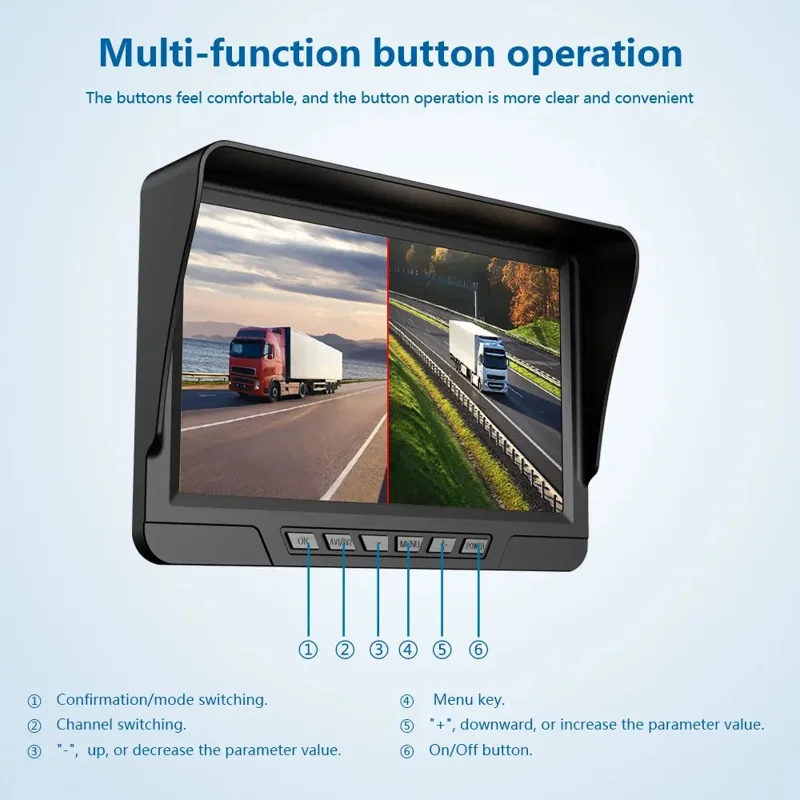 D06PLUS 7 Zoll Drahtlose Digitale HD Armaturenbrett-Kamera mit Vorder- und Rückseiten-Aufnahme DVR Rückfahrkamera-System mit F19 Kamera