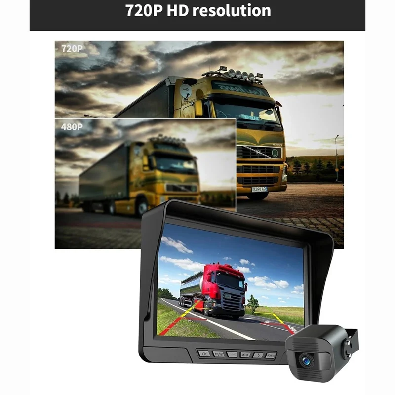 D06PLUS 7 Zoll Drahtlose Digitale HD Armaturenbrett-Kamera mit Vorder- und Rückseiten-Aufnahme DVR Rückfahrkamera-System mit F19 Kamera