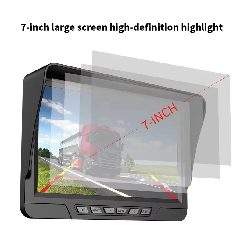 D06PLUS 7 Zoll Drahtlose Digitale HD Armaturenbrett-Kamera mit Vorder- und Rückseiten-Aufnahme DVR Rückfahrkamera-System mit F19 Kamera