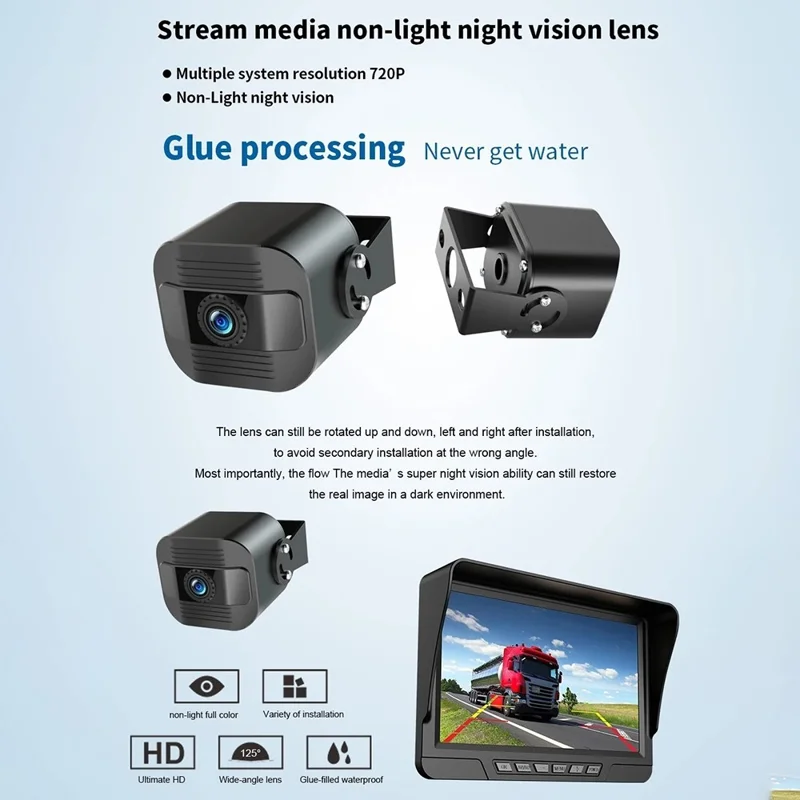D06PLUS 7 Zoll Drahtlose Digitale HD Armaturenbrett-Kamera mit Vorder- und Rückseiten-Aufnahme DVR Rückfahrkamera-System mit F19 Kamera