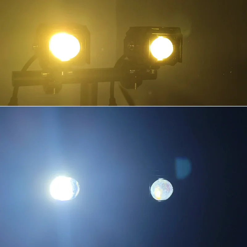 Faro de Motocicleta V90 de 30W IP65 Resistente al Agua con Luz Amarilla y Blanca, Lámpara Auxiliar LED para Coche