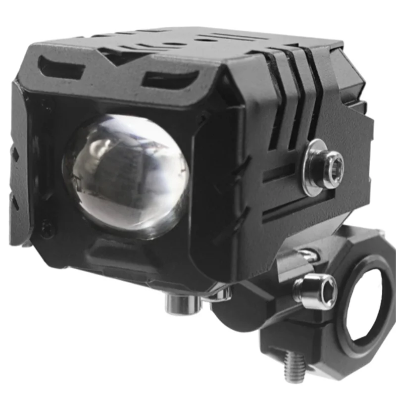 Faro de Motocicleta V90 de 30W IP65 Resistente al Agua con Luz Amarilla y Blanca, Lámpara Auxiliar LED para Coche