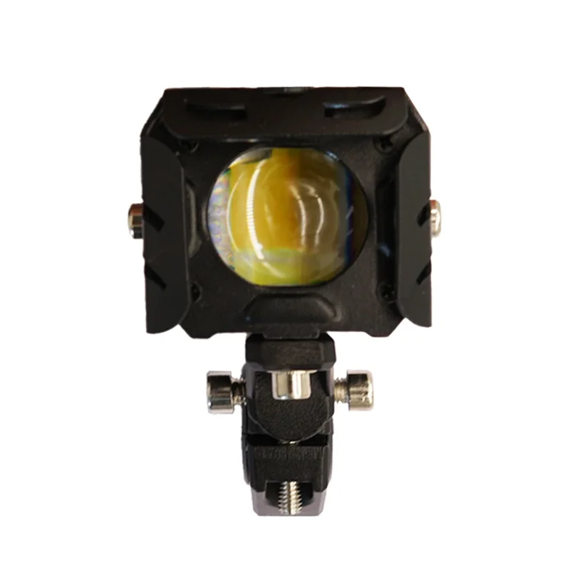 Faro de Motocicleta V90 de 30W IP65 Resistente al Agua con Luz Amarilla y Blanca, Lámpara Auxiliar LED para Coche