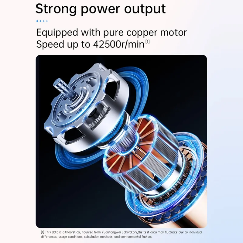 Aspirateur à main V16D 2 en 1 pour voiture avec souffleur à poussière rechargeable et 7 buses, aspiration puissante