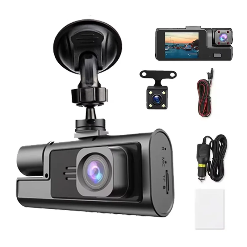A22 1080P Dreifach-Objektiv Autokamera mit Nachtsicht, WiFi-Dashcam und Rückfahrkamera